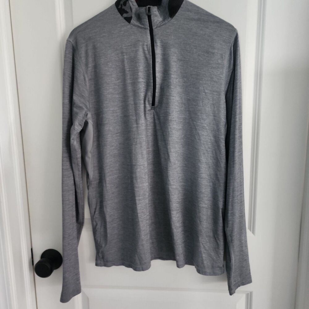 Greyson Sport Quarter Zip Pullover Mens Size M Gray Brrr Performance Long Sleeve